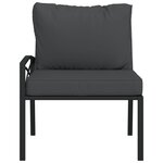 vidaXL Chaises de jardin avec coussins gris lot de 2 62x75x79 cm acier