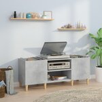 vidaXL Armoire à disques gris béton 121x38x48 cm bois d'ingénierie