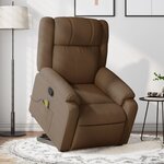 vidaXL Fauteuil de massage inclinable Marron Tissu