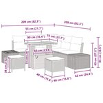 vidaXL Ensemble de canapé de jardin avec coussin 8 Pièces Noir Poly rotin
