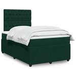 vidaXL Sommier à lattes de lit et matelas Vert foncé 120x200cm Velours