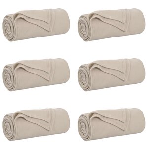 vidaXL Couvertures à jeter 6 Pièces Beige 170 x 130 cm Toison