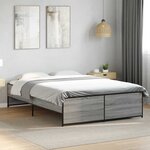 vidaXL Cadre de lit sans matelas sonoma gris 140x190 cm