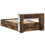 vidaXL Cadre de lit avec rangement Chêne fumé 100 x 200 cm