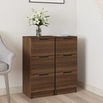vidaXL Buffets 2 Pièces chêne marron 30x30x70 cm Bois d'ingénierie