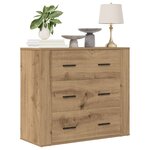 vidaXL Buffet chêne artisanal 80x33x70 cm bois d'ingénierie