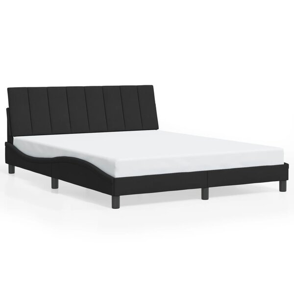 vidaXL Cadre de lit sans matelas Hanko noir 160x200 cm velours