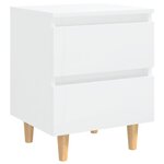 vidaXL Tables de chevet pieds en pin 2 Pièces blanc brillant 40x35x50 cm