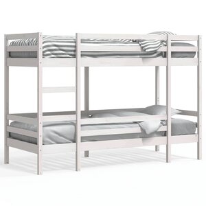 vidaXL Lit superposé sans matelas blanc 75x190 cm bois de pin massif