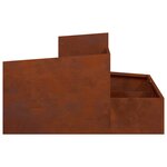 vidaXL Cache-pot de jardin Marron 80 x 80 x 50 cm Acier patiné
