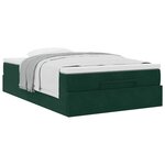 vidaXL Lit ottoman avec matelas vert foncé 120x190 cm velours