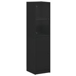 vidaXL Buffet avec porte en verre noir 35x37x142 cm