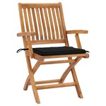 vidaXL Chaises pliables de jardin avec coussins lot de 4 Teck solide