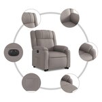 vidaXL Fauteuil inclinable électrique taupe tissu