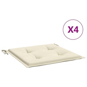 vidaXL Coussins de chaise jardin lot de 4 crème 50x50x4cm tissu oxford