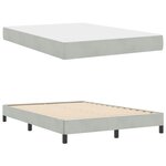 vidaXL Lit boxspring avec matelas Gris clair 140 x 200 cm Velours