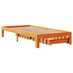vidaXL Cadre de lit avec tiroirs sans matelas cire marron 90x200 cm