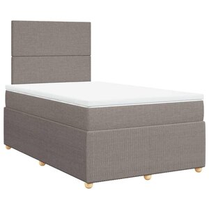 vidaXL Sommier à lattes de lit avec matelas Taupe 120x200 cm Tissu