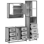vidaXL Ensemble de meubles de salle de bain 3 Pièces Sonoma gris