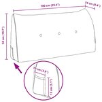 vidaXL Coussin de Dos Bleu 100 x 24 x 50 cm Velours