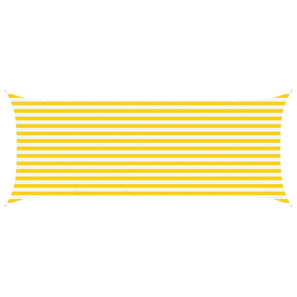 vidaXL Voile d'ombre Jaune et blanc 2 x 5 m 100   polyester Oxford