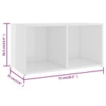 Vidaxl meubles tv 4 pièces blanc brillant 72x35x36 5 cm aggloméré