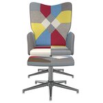 vidaXL Chaise de relaxation avec tabouret Patchwork Tissu