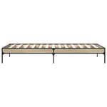 vidaXL Cadre de lit chêne sonoma 75x190 cm bois d'ingénierie et métal
