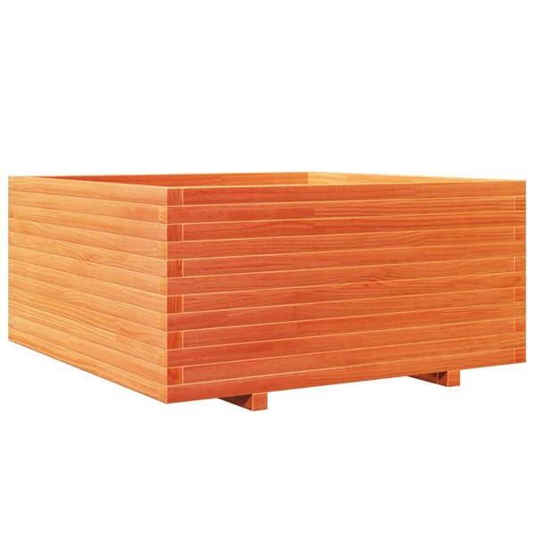 vidaXL Jardinière cire marron 100x100x49 5 cm bois de pin massif