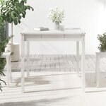 vidaXL Table de jardin blanc 82 5x82 5x76 cm bois massif de pin