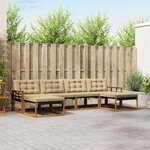 vidaXL Ensemble de canapés d'extérieur 6 Pièces Naturel et Beige