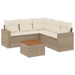 vidaXL Salon de jardin avec coussins 6 Pièces beige résine tressée