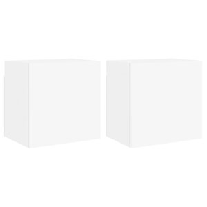 vidaXL Meubles TV muraux 2 Pièces blanc 40 5x30x40 cm bois d'ingénierie