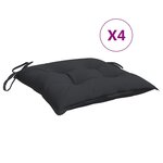 vidaXL Coussins de chaise lot de 4 noir 40x40x7 cm tissu oxford