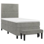 vidaXL Sommier à lattes de lit et matelas Gris clair 90x190 cm Velours