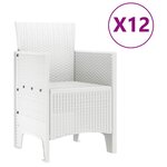 vidaXL Ensemble de salle à manger pour jardin 13 Pièces Blanc Rattan Polt