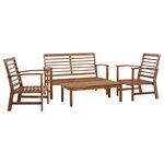 Salon de jardin meuble d'extérieur ensemble de mobilier 4 pièces bois d'acacia solide 02_0016220