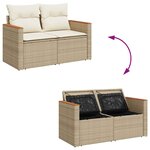 vidaXL Salon de jardin avec coussins 8 Pièces beige résine tressée acacia