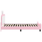 vidaXL Cadre de lit pour enfants avec tête de lit Rose 90 x 190 cm PU