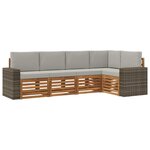 vidaXL Ensemble de canapés d'extérieur 5 pc Naturel et gris clair