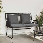 vidaXL Banc de jardin Noir  Anthracite Rattan synthétique  acier