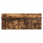 vidaXL Porte-manteau mural avec étagère Chêne fumé Bois d'ingénierie