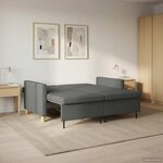 vidaXL Canapé-lit escamotable Gris foncé Tissu