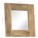 vidaXL Miroir Bois de manguier massif 50 x 50 cm