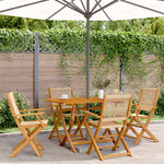 vidaXL Ensemble à manger de jardin 5Pièces beige polypropylène et bois