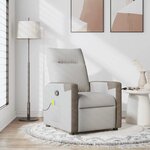 vidaXL Fauteuil de massage inclinable gris nuage tissu