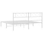 vidaXL Cadre de lit métal sans matelas et tête de lit blanc 160x200 cm