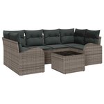 vidaXL Ensemble de canapé de jardin avec stockage 7 Pièces Gris polyrotin