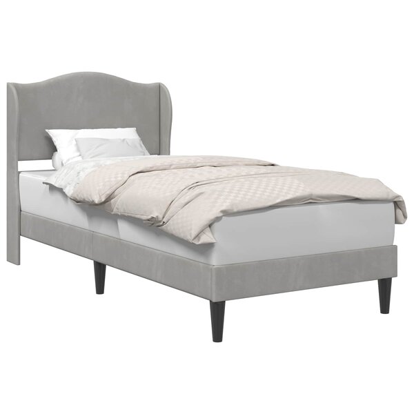 vidaXL Cadre de lit avec tête de lit Gris clair 100 x 200 cm Velours