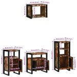 vidaXL Ensemble de mobilier de salle de bain avec étagère 4 Pièces